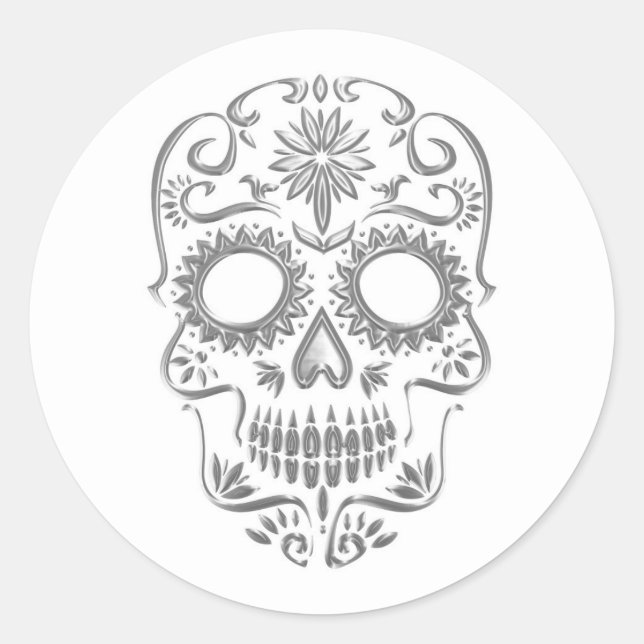 Sticker rond Halloween Skull Classic (Devant)