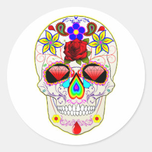 Sticker rond Halloween Skull Classic