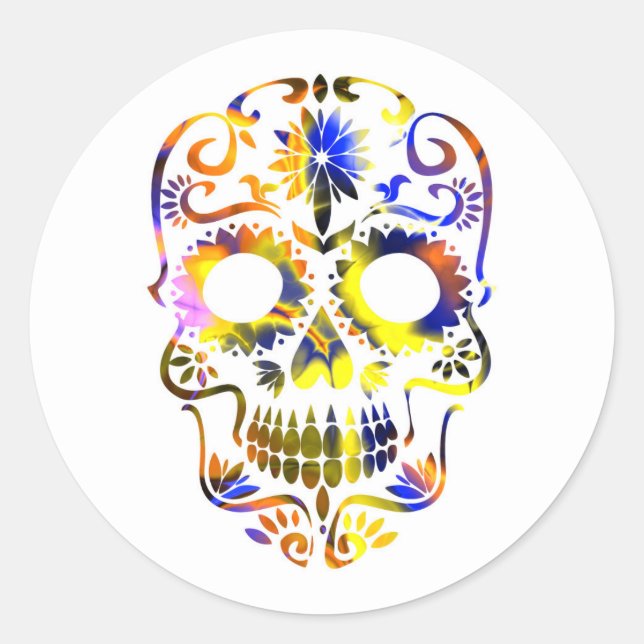 Sticker rond Halloween Skull Classic (Devant)
