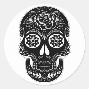 Sticker rond Halloween Skull Classic