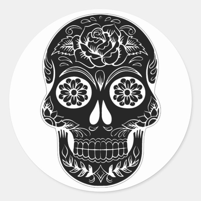 Sticker rond Halloween Skull Classic (Devant)