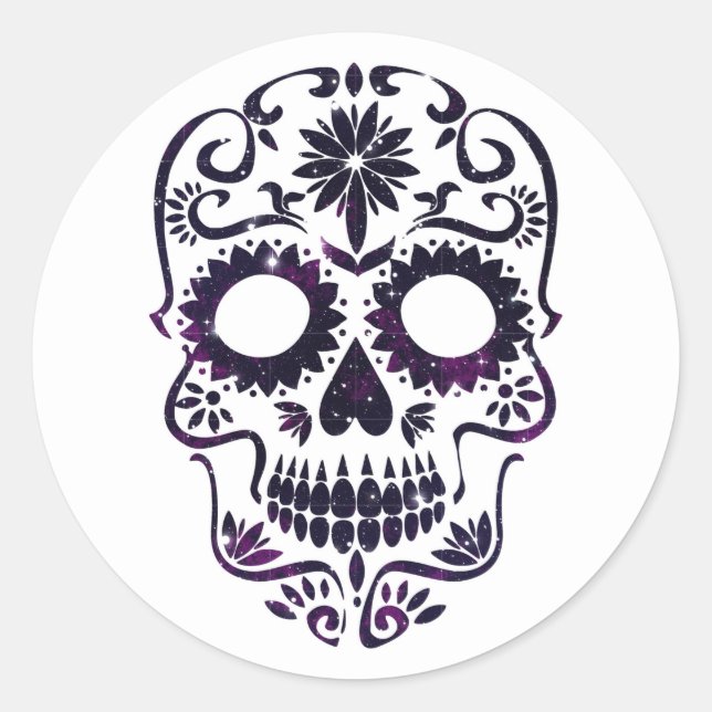 Sticker rond Halloween Skull Classic (Devant)