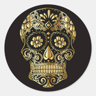 Sticker rond Halloween Skull Classic