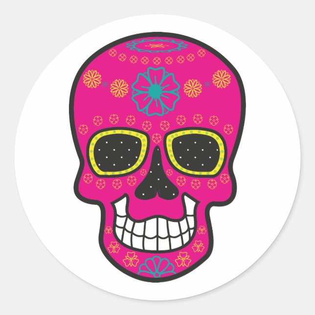 Sticker rond Halloween Skull Classic (Devant)
