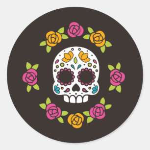 Sticker rond Halloween Skull Classic