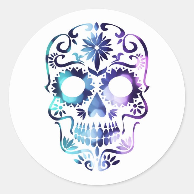 Sticker rond Halloween Skull Classic (Devant)