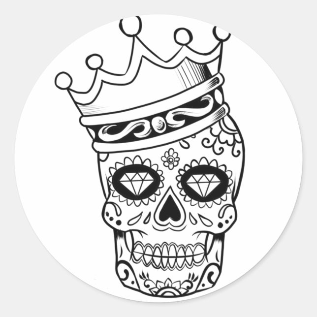 Sticker rond Halloween Skull Classic (Devant)
