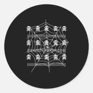 Sticker Rond Halloween Skull Spider Web Costume Trick Or Treat