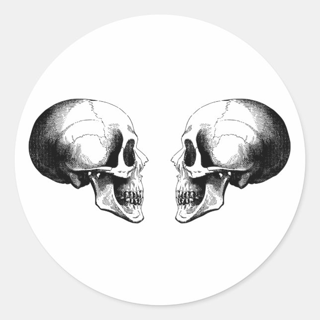 Sticker rond Halloween Skuls (Devant)