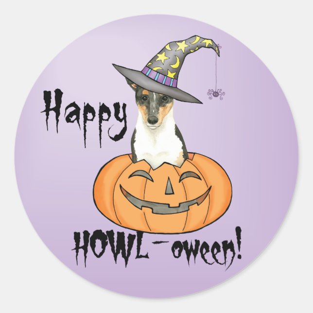 Sticker Rond Halloween Smooth Collie (Devant)