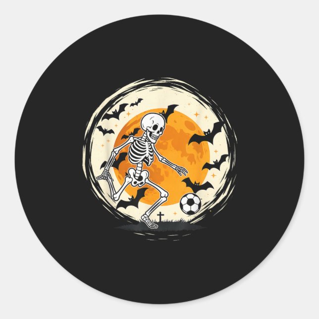 Sticker Rond Halloween Soccer Soccer Drôle Football Costume M (Devant)