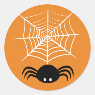 Sticker Rond Halloween Spider Web