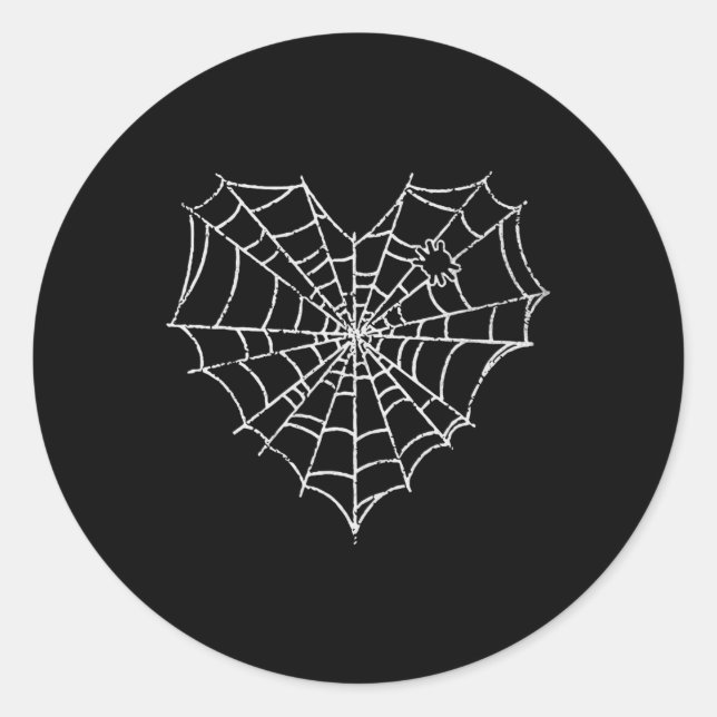 Sticker Rond Halloween Spider Web Costume Cute Heart Spider Web (Devant)