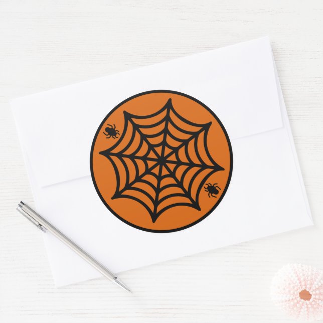 Sticker Rond Halloween Spiderweb (Enveloppe)
