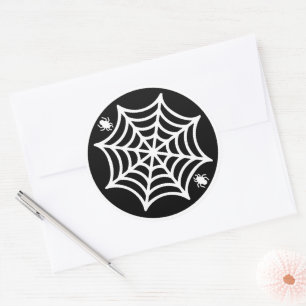 Sticker Rond Halloween Spiderweb