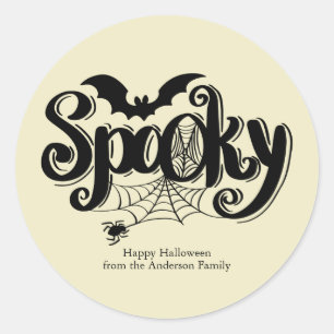Sticker Rond Halloween Spiderweb éffrayant