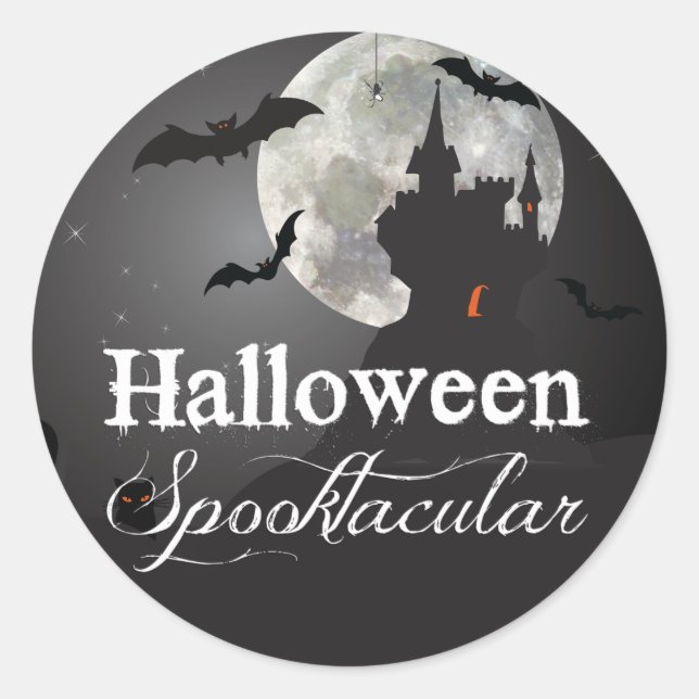 Sticker Rond Halloween Spooktacular Hauntle (Devant)