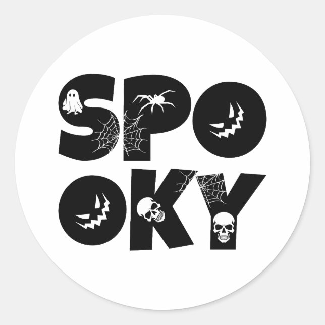 Sticker Rond Halloween spooky  (Devant)