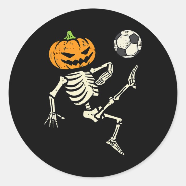 Sticker Rond Halloween Squelette de football Costume de footbal (Devant)