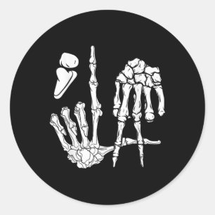Sticker Rond Halloween Squelette Main Comma La Ponctuation Kama