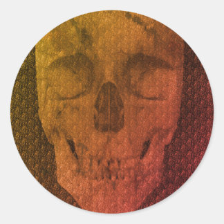 Sticker Rond Halloween squelettique