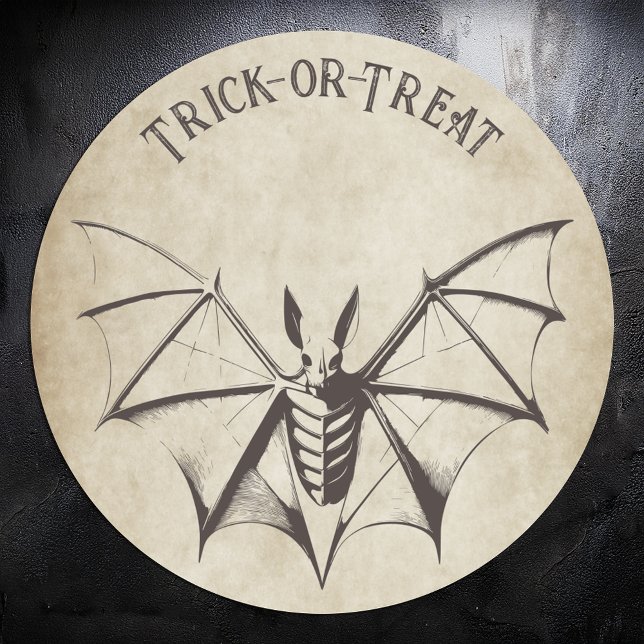 Sticker Rond Halloween squelettique vintage (Créateur téléchargé)