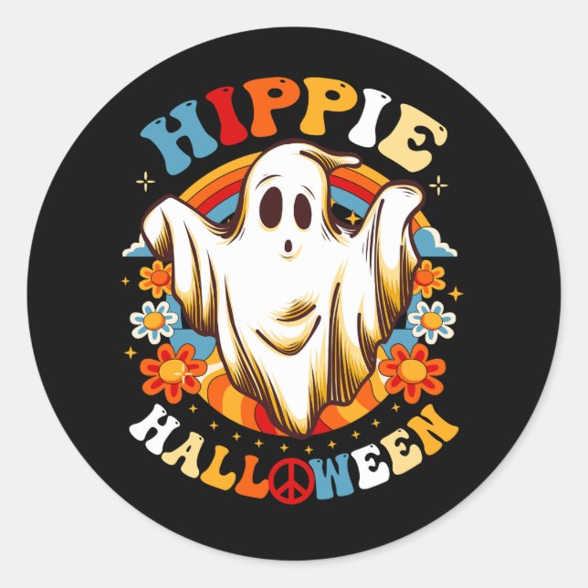 Sticker Rond Halloween Super Halloween Floral Vintage (Devant)