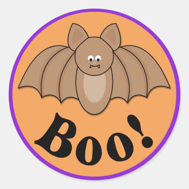 Sticker Rond Halloween sur la chauve-souris (Devant)