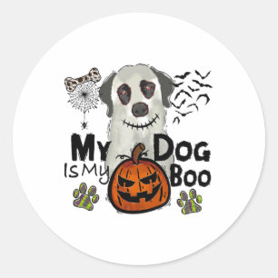 Sticker Rond Halloween Thanksgiving Chute Mon Chien Est Mon Bow