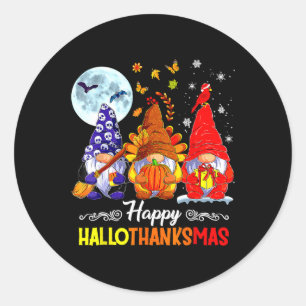 Sticker Rond Halloween Thanksgiving Noël Joyeux Hallomerci