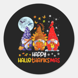 Sticker Rond Halloween Thanksgiving Noël Joyeux Hallomerci