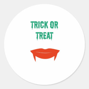 Sticker Rond Halloween - Trick ou Treat Fangs