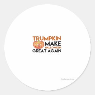 Sticker Rond Halloween Trumpkin Funny - Costume Maga Classique