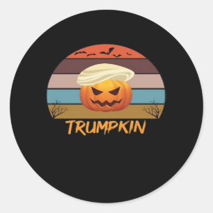 Sticker Rond Halloween Trumpkin nous Vintage