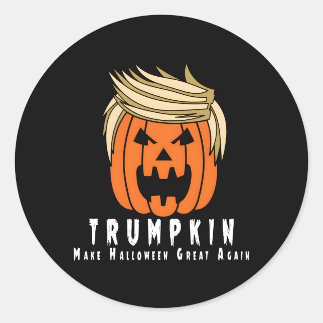 Sticker Rond Halloween Trumpkin Rendre Halloween grand à nouvea (Devant)
