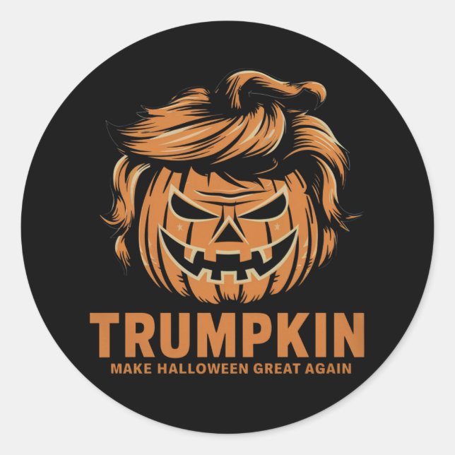 Sticker Rond Halloween Trumpkin rendre Halloween grand à nouvea (Devant)