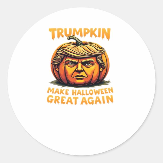 Sticker Rond Halloween Trumpkin rendre Halloween grand à nouvea (Devant)