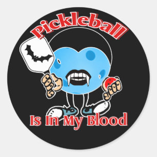 Sticker Rond Halloween Vampire - Pickleball Dans Mon Sang