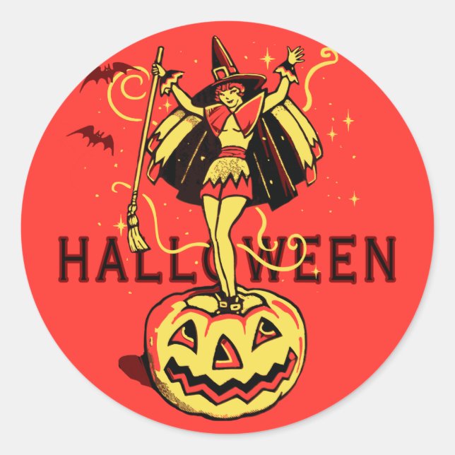 Sticker Rond Halloween (vintage) (Devant)