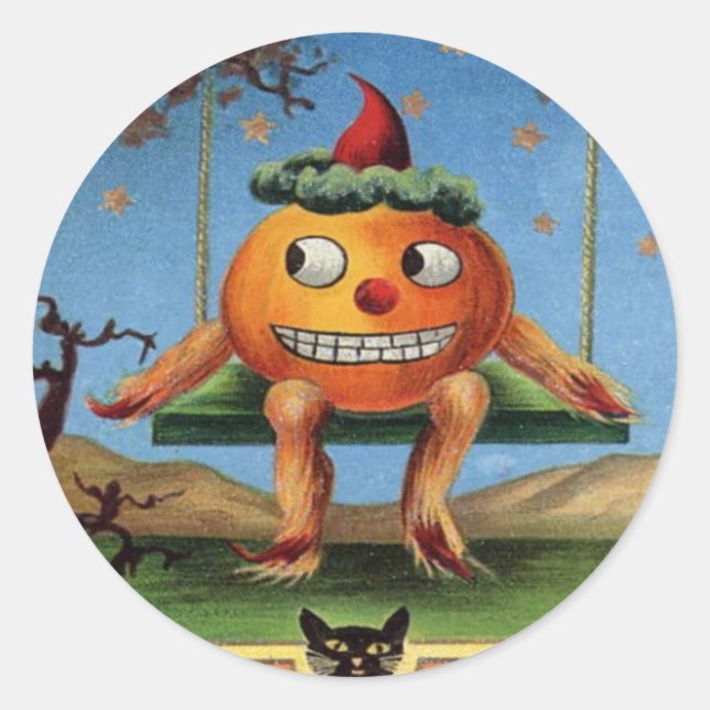 Sticker Rond Halloween vintage (Devant)
