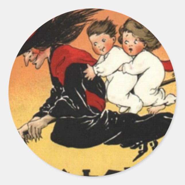 Sticker Rond Halloween vintage (Devant)