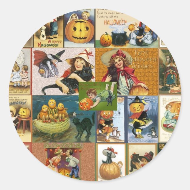 Sticker Rond Halloween vintage (Devant)