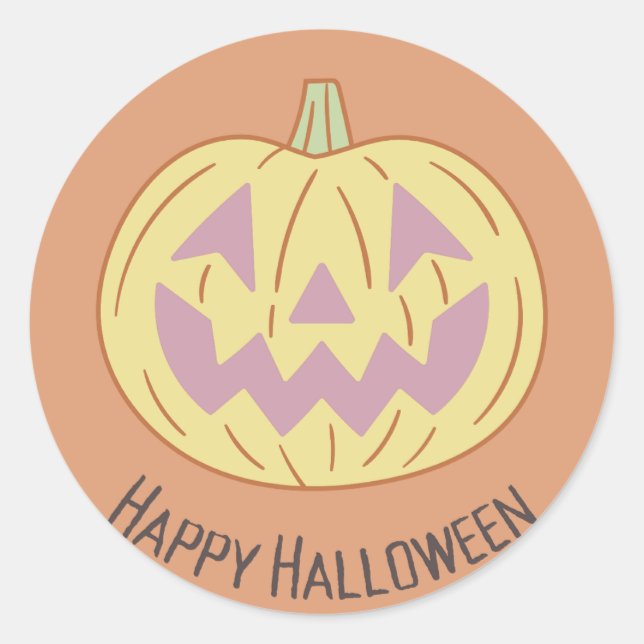 Sticker Rond Halloween vintage et heureux (Devant)
