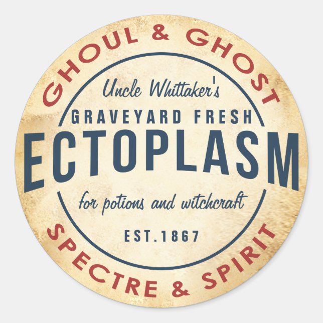 Sticker Rond Halloween vintage fantôme ectoplasm potion autocol (Devant)