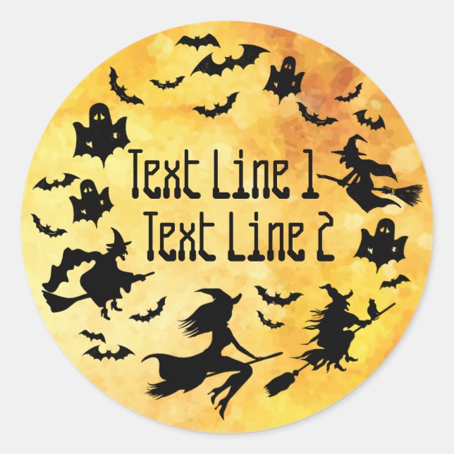 Sticker Rond Halloween votre texte personnalisé (Devant)