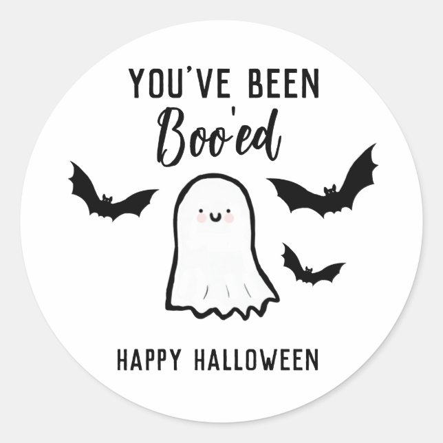 Sticker Rond Halloween vous avez été booed (Devant)