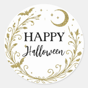 Sticker Rond Halloween Wiccan Wiccan Witchy en Parties scintill