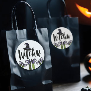 Sticker Rond Halloween Witchy Wick Whimsical