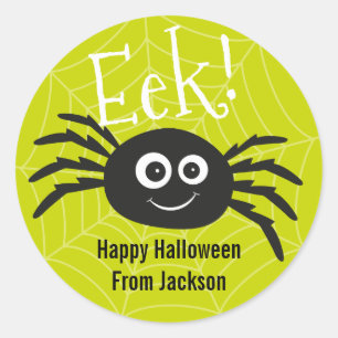 Sticker rond Hallowen Spider personnalisé