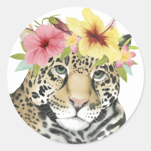 Sticker Rond Halo tropical   Sweet Cheetah